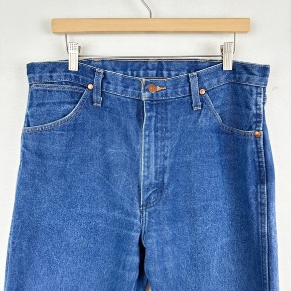 VTG Wrangler Unisex Rigid Denim Jeans Sz 35x32 - Picture 4 of 12